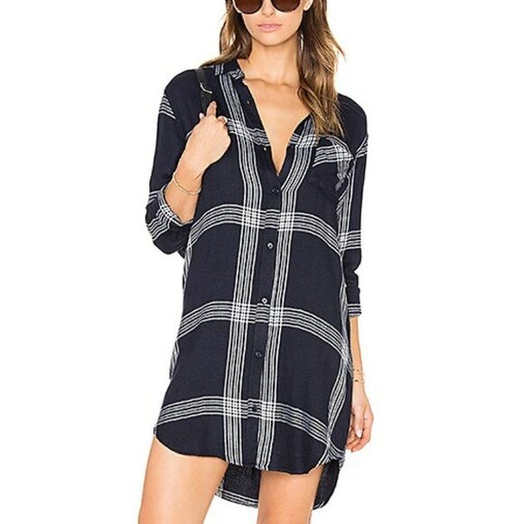 RAILS Bianca Shirt Dress in Indigo / Vanilla Size XS - Picture 1 of 7